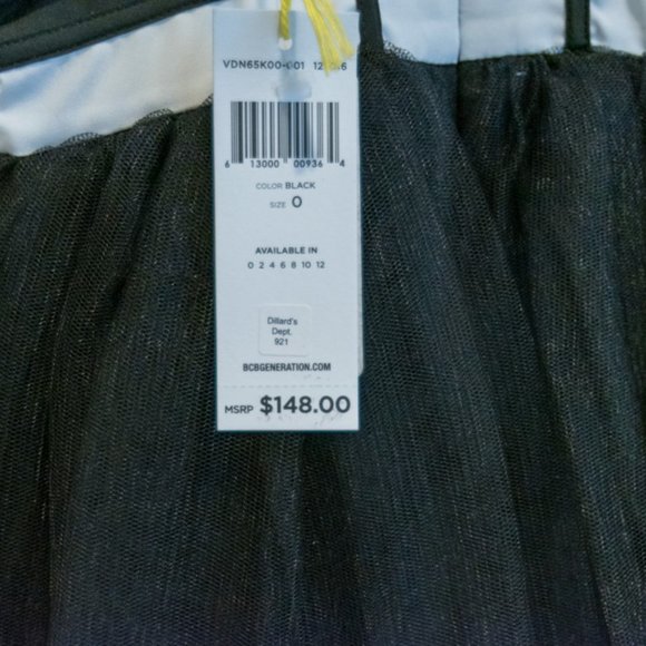 NWT BCBGeneration Color-Block Tulle Dress Size 0 - Picture 3 of 3